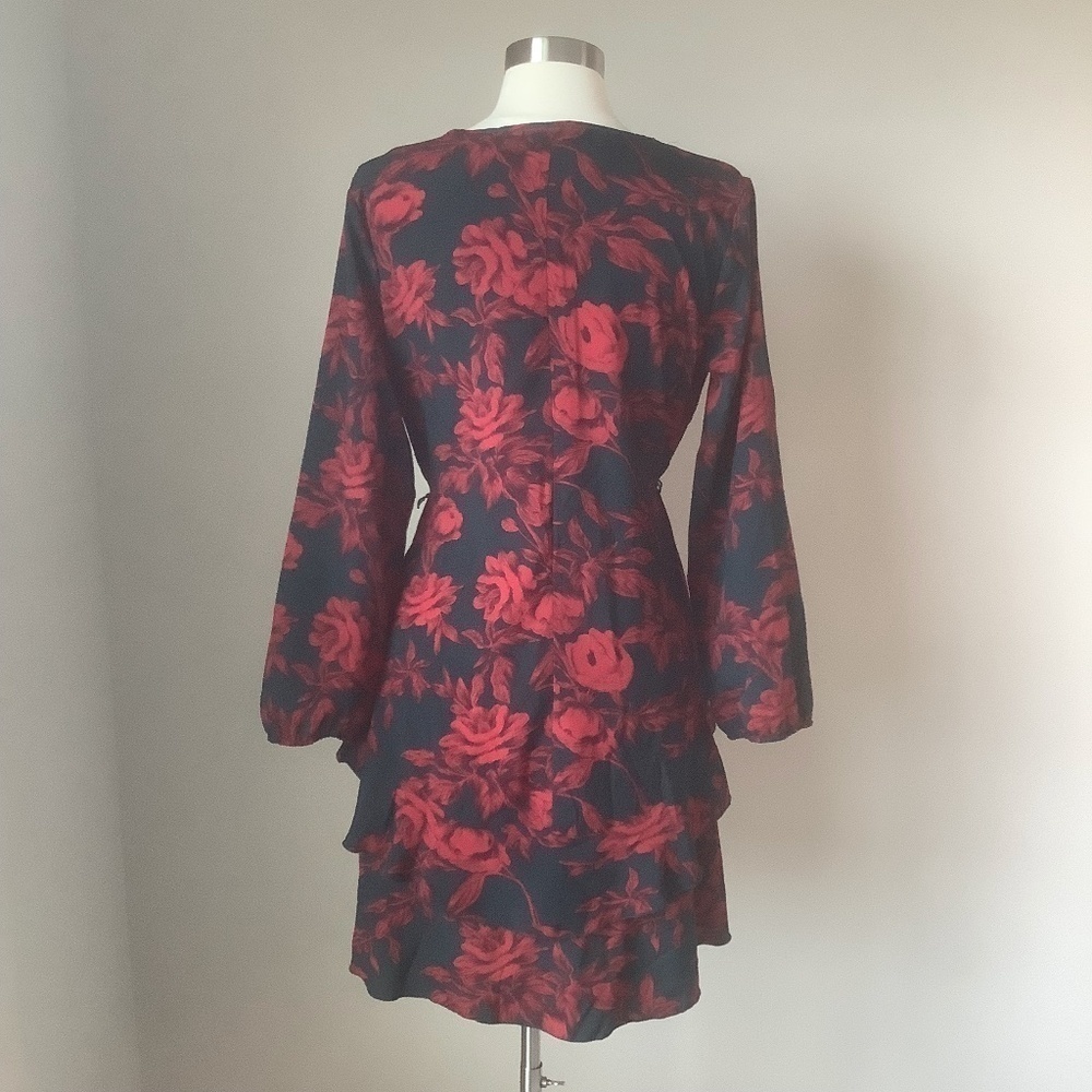 NEW Women Dress V Neck Floral Mini Party Dress‎ M - Picture 8 of 14